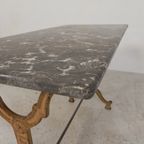 Tuintafel, Bistrotafel A. Delail Toulouse Met Marmer Blad, Jaren 20 thumbnail 13