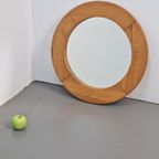 Vintage Pine Wood Ronde Spiegel Scandinavisch ’70 Retro thumbnail 8