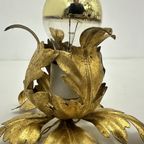 Hollywood Regency Gold Leaf Flower Light , 1970S thumbnail 11