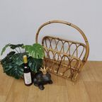 Vintage Mid Century Bamboe Krantenbak Lectuurbak Tijdschriftenrek 80 thumbnail 9