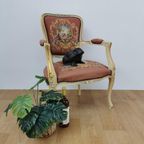 Brocante Vintage Gobelin Queen Ann Stoeltje, Fauteuiltje 01 thumbnail 3