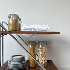 Vintage Mid Century Trolley / Serveerwagen Van Hout En Chroom thumbnail 5