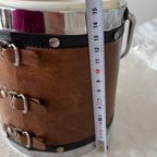Vintage Western Cowboy Design Ijsemmer, Icebucket Van Imitatieleer En Zilverkleurige Kunststof thumbnail 12