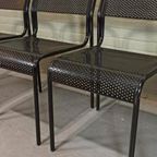 Vintage Set Van 4 Metalen Stoelen, Zwart, Perforated Metal thumbnail 3