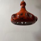 Vintage Hanglamp, West Duitse Lavalamp, Oranje Keramiek, Mid Century thumbnail 14