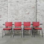 4 Vintage Eettafelstoelen Met Armleuningen thumbnail 4