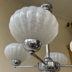 Hanglamp Lamp Plafondlamp Art Deco 1930 4 Arms Clichyglas Frans thumbnail 6