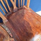 4 Vintage Brocante Wheelchair Stoelen, Houten Stoeltjes thumbnail 14