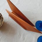 Art Deco Brievenhouder Vintage Kaarthouder Hout thumbnail 2