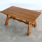 Brutalist Eettafel | Vintage Tafel | Jaren 50 | Eiken thumbnail 6
