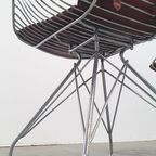 2 Design Wire Chairs Chroom Met Cognac Seat Pads thumbnail 4