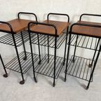 1x Vintage Bijzettafel/70’s Trolley In Teak thumbnail 4