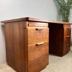 Vintage Xl Houten Bureau / Desk thumbnail 4