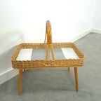 Rotan Dienblad Op Poten Met Grijs Formica thumbnail 5