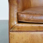 Unieke, Tijdloze Vintage Schapenleren Art Deco Design Fauteuil Van Bart Van Bekhoven thumbnail 5
