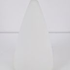 Vintage Frosted Wit Glas Kegel Tafellamp 1969 Mid Century thumbnail 5
