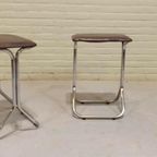 Set Van 2 Vintage Chrome En Vinyl Kruks Krukjes thumbnail 9