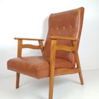 Vintage Bruine Fauteuil Skai Armchair Brown thumbnail 7