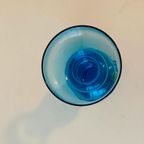 Ingridgläser Kerzenleuchter Blauw Glazen Vaas , Jaren 60 thumbnail 4