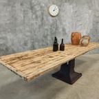 Antieke Industriële Tafel Xxl Eettafel 90 X 308 Cm thumbnail 2