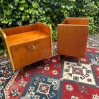 Vintage Retro Nachtkastjes Teak Fineer Jaren 60 thumbnail 8