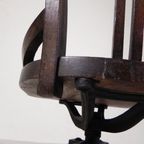 Eiken Bureaustoel, Atelierstoel, In Hoogte Verstelbaar, Jaren 30 thumbnail 26