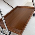 Vintage Mid Century Trolley / Serveerwagen Van Hout En Chroom thumbnail 8