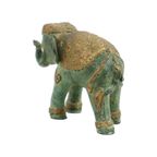 Kleine Vergulde Bronzen Olifant Groene Patine Thailand thumbnail 10