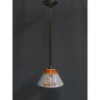 Art Deco Hanglamp Met Glazen Kap, Aan Onderzijde Open thumbnail 2