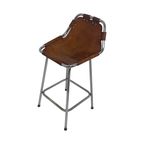 Charlotte Perriand - Bar Stool Model ‘Les Arcs’ - High Back - Leather Seating On Chrome Base thumbnail 2