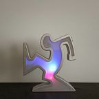Keith Haring La Linea Lamp Osvaldo Cavandoli Zilver (nieuw In Originele Verpakking) thumbnail 13