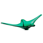 Vintage Glazen Murano Schaal Groen Mid-century 1970’s thumbnail 3