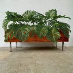 Midcentury Rechthoekige Xl Plantenbak Palissander - Chroom thumbnail 6