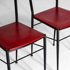 Elegante Vintage Set Van 4 Mid-Century Italiaanse Eetkamerstoelen thumbnail 3