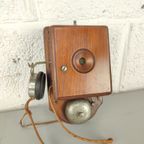 Antieke Houten Wandtelefoon thumbnail 2