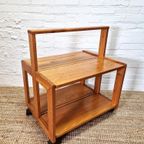 Vintage Scandinavische Grenen Barcart Serveerwagen thumbnail 5