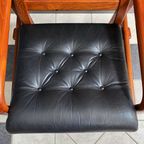 Two Teak And Black Leather Chairs By Hs Denmark 1970S thumbnail 11