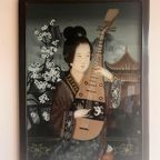 Chinees ‘Achterglas’ Egomise Schilderij Vintage thumbnail 7