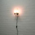 Chromen Vintage Wandlamp Glas & Hout thumbnail 6