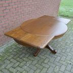 Ronde / Langwerpige Uittrek Eettafel Massief Eiken Donker thumbnail 7