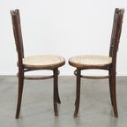 Set Van 2 Originele Vintage Thonet Bistro Design Stoelen thumbnail 3