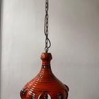 Vintage Hanglamp, West Duitse Lavalamp, Oranje Keramiek, Mid Century thumbnail 15