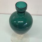 Groen Glazen Karaf/Vaas Brocante Craquele Glas thumbnail 3