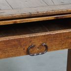 Antieke Franse Boeren Eettafel Uit De Vroege 19e Eeuw Met Twee Laden En Een Broodplank thumbnail 14