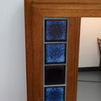 Grote Vintage Spiegel Uit Denemarken Blauw Mosaic thumbnail 8