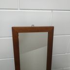 Deense Vintage/antieke Teakhouten Licht "disturbed" Spiegel thumbnail 6