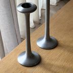 Set Of 2 Vintage Ikea Chrome Candlesticks thumbnail 2