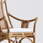 Vintage Rotan Fauteuils Met Bouclé Kussens Jaren 70 thumbnail 3