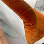 Vintage Space Age Fiberglass Fauteuil Opnieuw Bekleed thumbnail 2