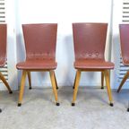Set Van 4 Vintage Retro Stoelen Van Ontwerper Van Os thumbnail 4